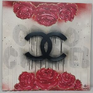 Bambi Ghost Mixed Media Coco Chanel Colab Mixed Media Oil Painting On Board